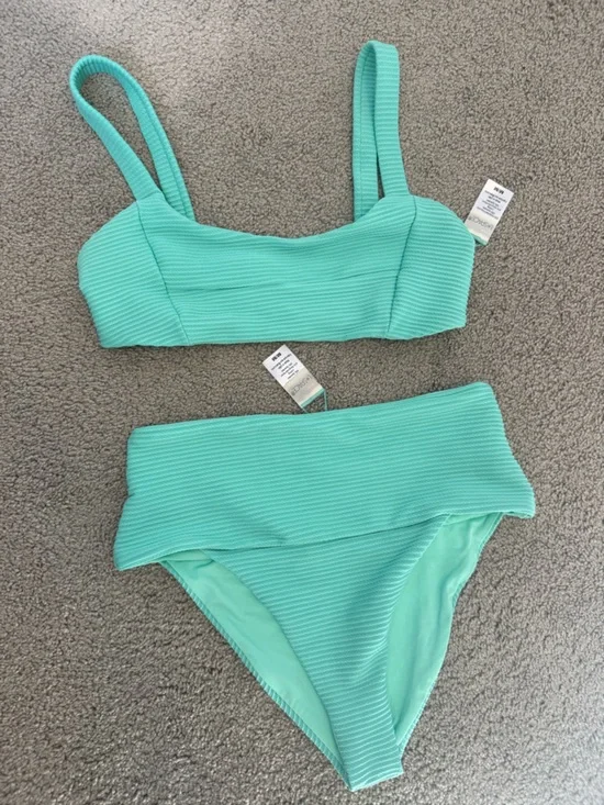 L* Space Jess Rib Bright Teal Swim Set Medium - Picture 1 of 4